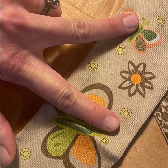 Coach Silk Signature Scarf Twilly Ponytail w Flowers & Butterflies! - Picture 6 of 6